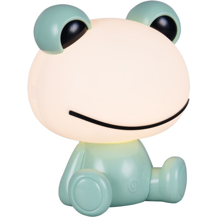 Reality Hopper R57971115 groene kinderlamp in de vorm van een kikker met lichtgevende kop met wit licht