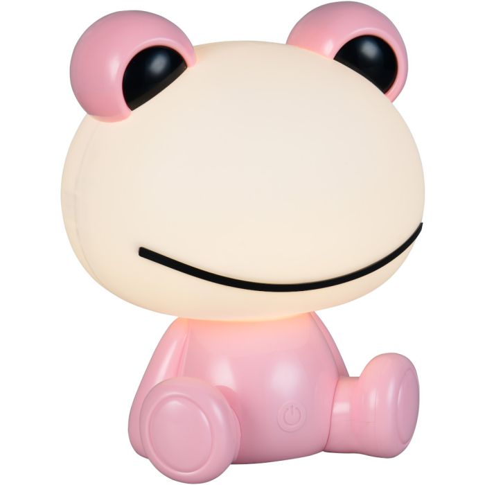 Reality Hopper R57971193 roze kinderlamp in de vorm van een kikker met lichtgevende kop met wit licht