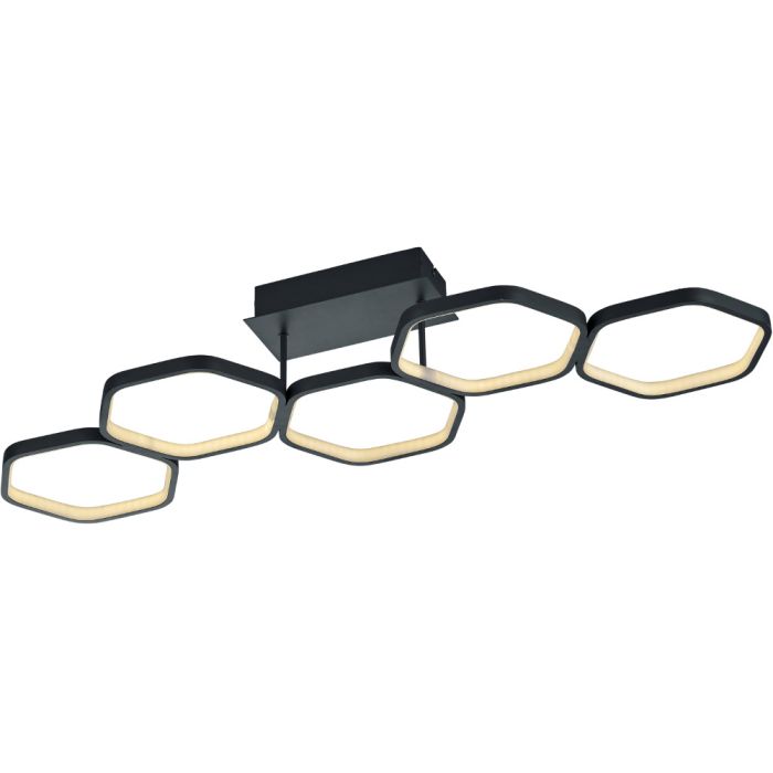 Trio Vigo R62055142 grote zwarte plafondlamp