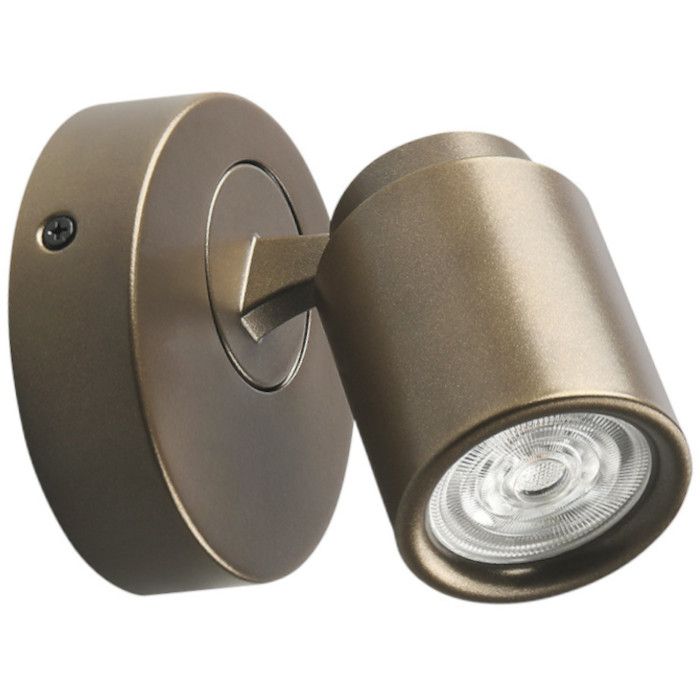 Freelight Razza goud-brons kleurige draai en kantelbare spot voor een GU10 LED met een diameter van 10cm
