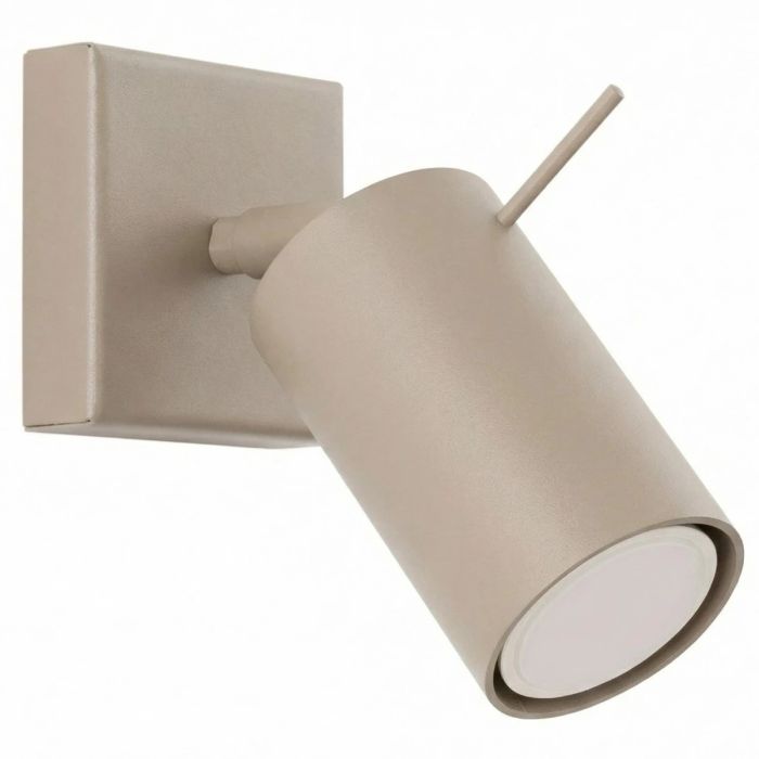Taupe kleurig metalen spotje met een uitval van 16 cm en een staafje om het spotje te richten