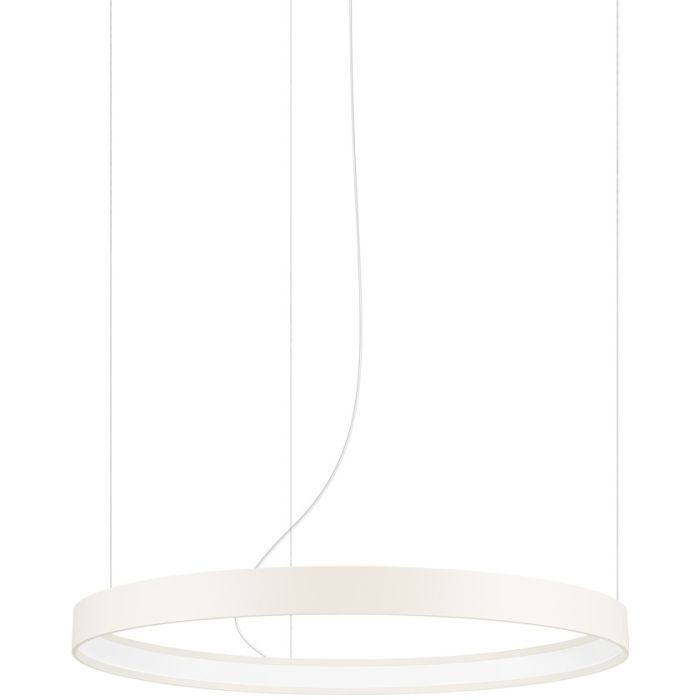 Hanglamp Rio beige cirkelvormige hanglamp met een diameter van 55 cm en geïntegreerde LED aan de binnenzijde van de ring