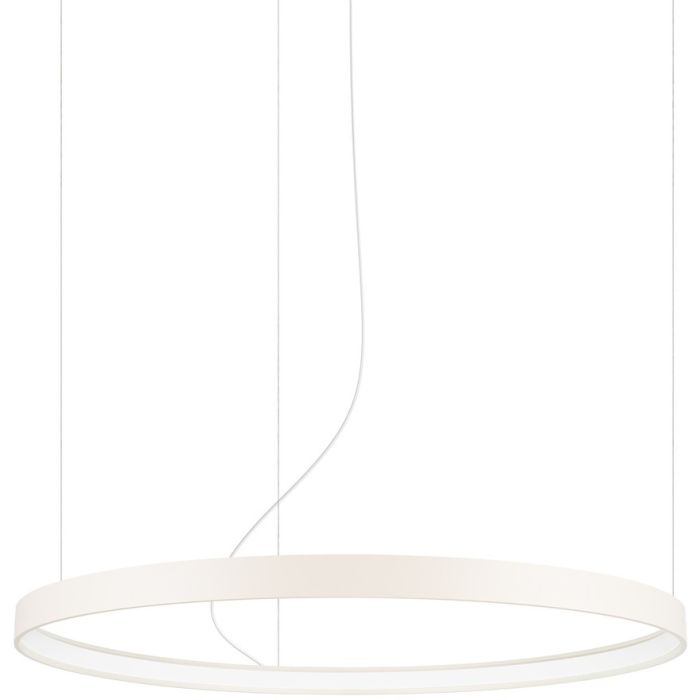 Hanglamp Rio beige cirkelvormige hanglamp met een diameter van 78 cm en geïntegreerde LED aan de binnenzijde van de ring