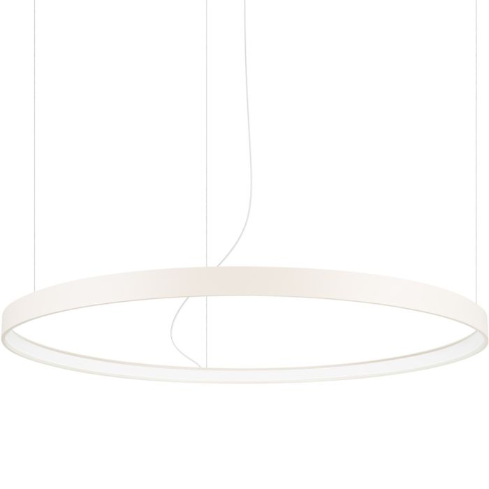 Hanglamp Rio beige cirkelvormige hanglamp met een diameter van 110 cm en geïntegreerde LED aan de binnenzijde van de ring