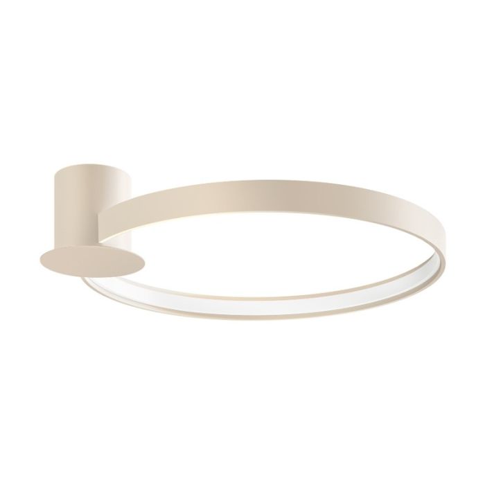 Rio beige cirkelvormige plafonniere met een diameter van 55 cm en geïntegreerde LED aan de binnenzijde van de ring