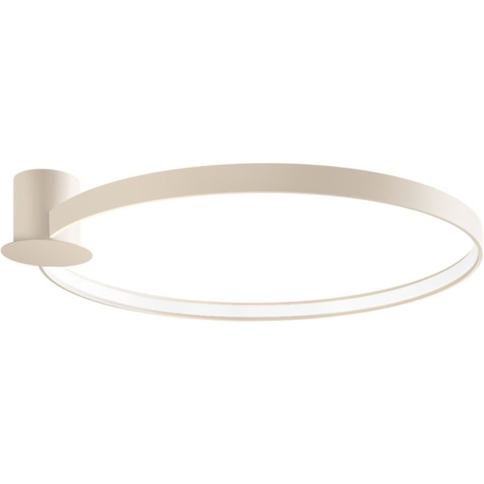 Rio beige cirkelvormige plafonniere met een diameter van 78 cm en geïntegreerde LED aan de binnenzijde van de ring