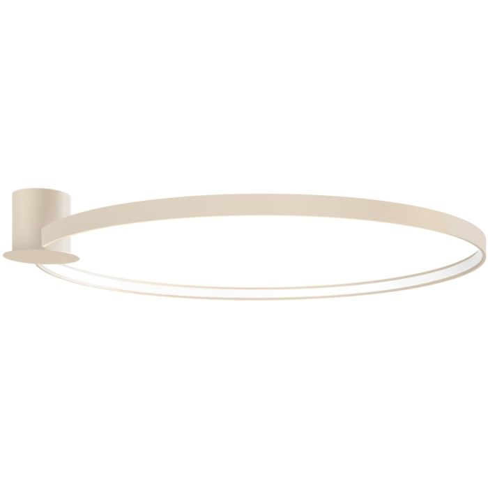 Rio beige cirkelvormige plafonniere met een diameter van 110 cm en geïntegreerde LED aan de binnenzijde van de ring
