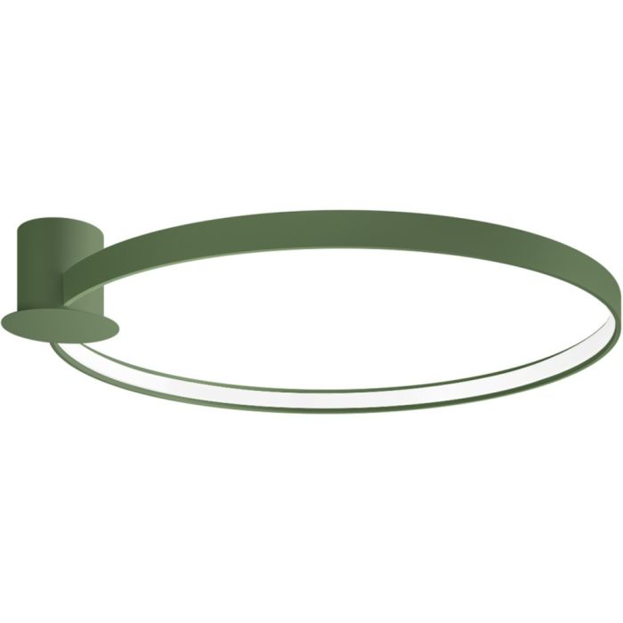 Olijfgroene ringvormige plafondlamp Rio met een diameter van 78 cm met een LED ring aan de binnenzijde