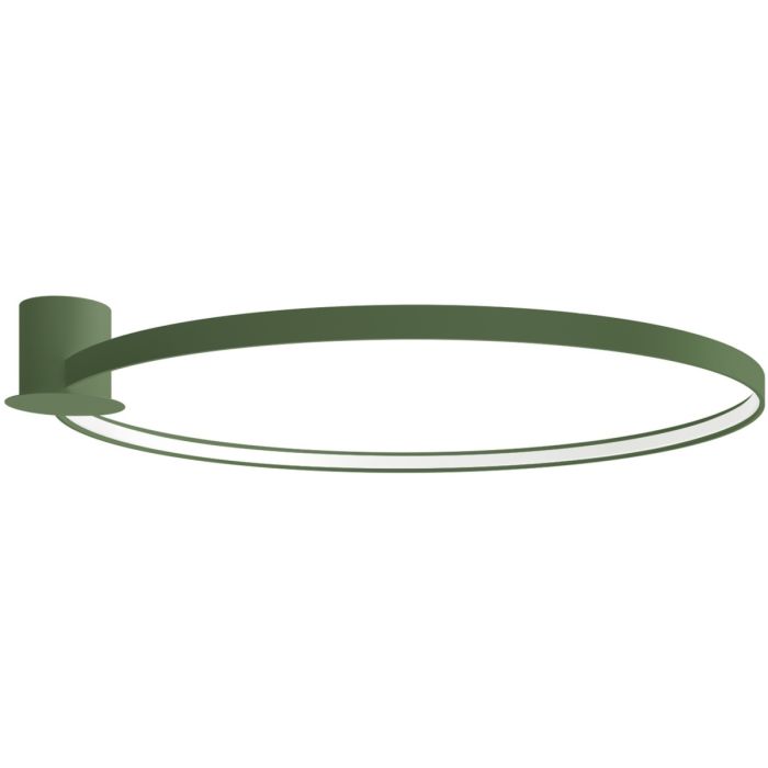 Olijfgroene ringvormige plafondlamp Rio met een diameter van 110 cm met een LED ring aan de binnenzijde