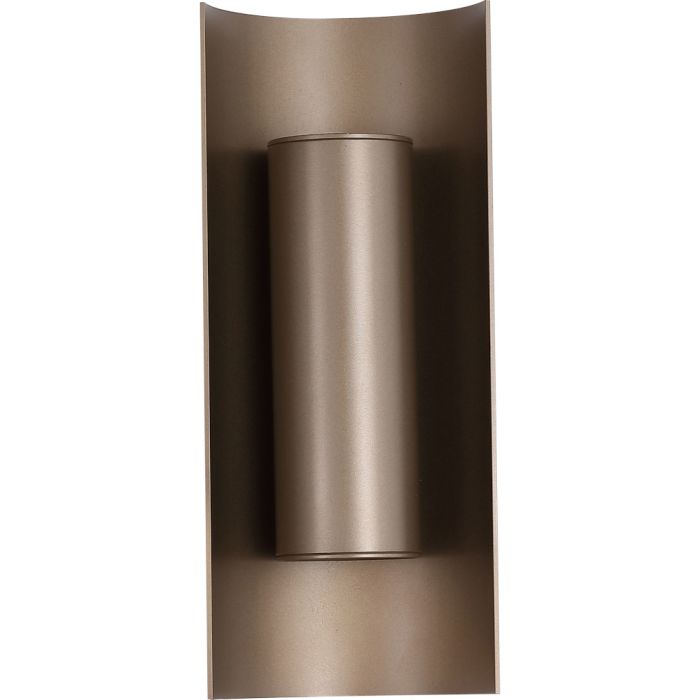 Searchlight Roll 28145LT koffiebruine cilindervormige up down wandlamp met half ronde achterwand