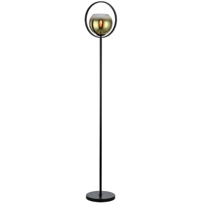 Freelight Aureol S2231GD zwarte vloerlamp met goud glas