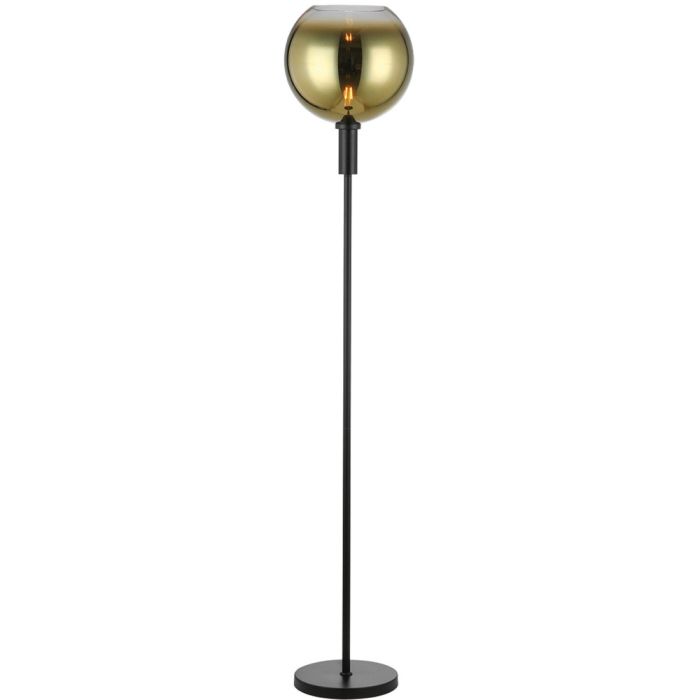 Freelight Gradiente S9730GD zwarte vloerlamp met gouden kap