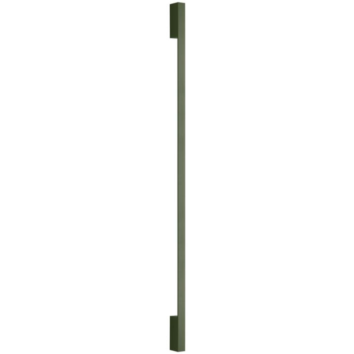 Smalle olijfgroene wandlamp Sappo van 150 cm lang met LED voor indirect licht