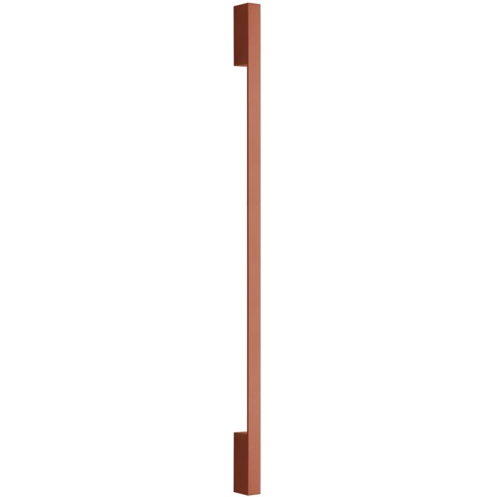 Smalle okerrode wandlamp Sappo van 120 cm lang met LED voor indirect licht