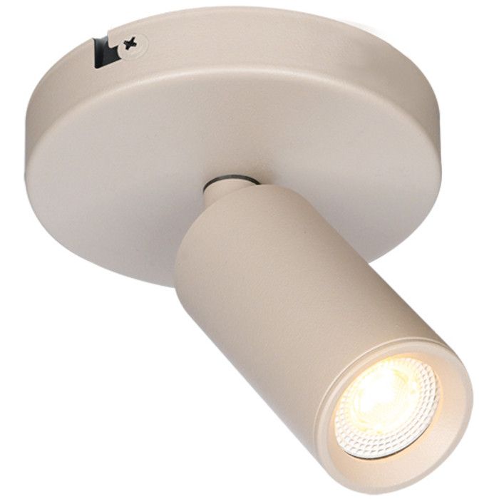 Freelight Scolo creme kleurige spot met een plafondplaat van 10cm en een spotje met GU10 35mm lamp