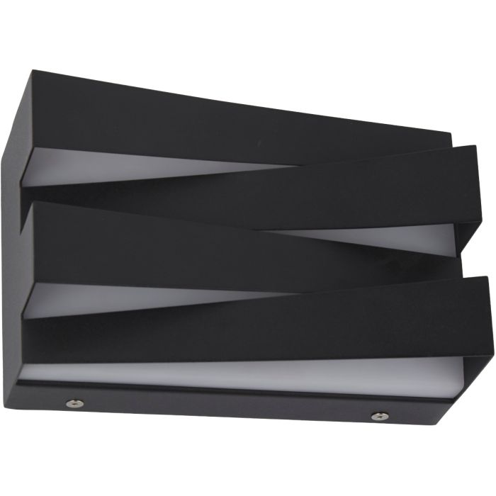 Searchlight Section wandlamp van 20cm breed met acryl LED bak en zwart metalen stroken ervoor