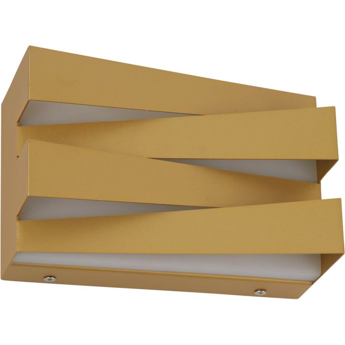 Searchlight Section wandlamp van 20cm breed met acryl LED bak en goudkleurige metalen stroken ervoor