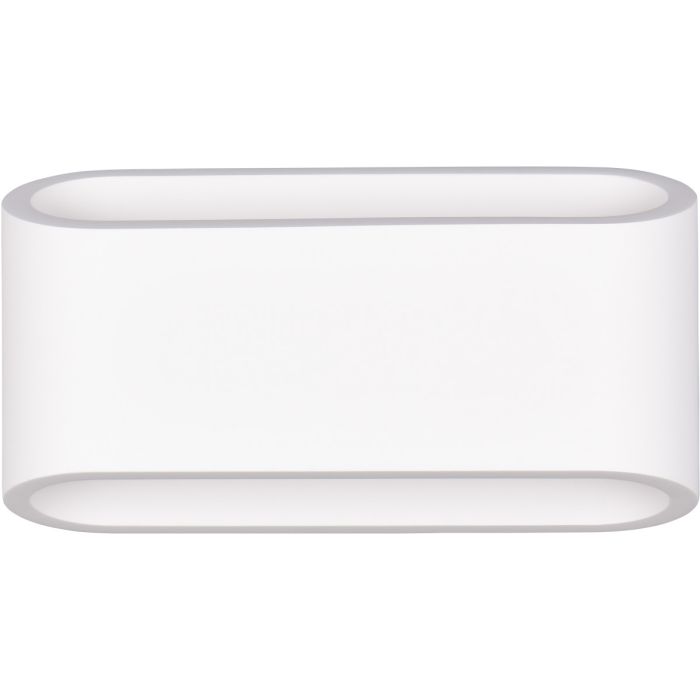 Trio Sepanta overschilderbare 23cm brede ovale wandlamp van gips met lichtopening naar boven en beneden