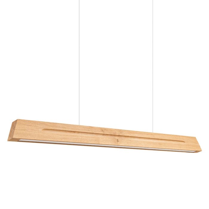 Hanglamp Sollux Skog met 120cm lange eikenhouten balk met geintegreerde LED naar onder