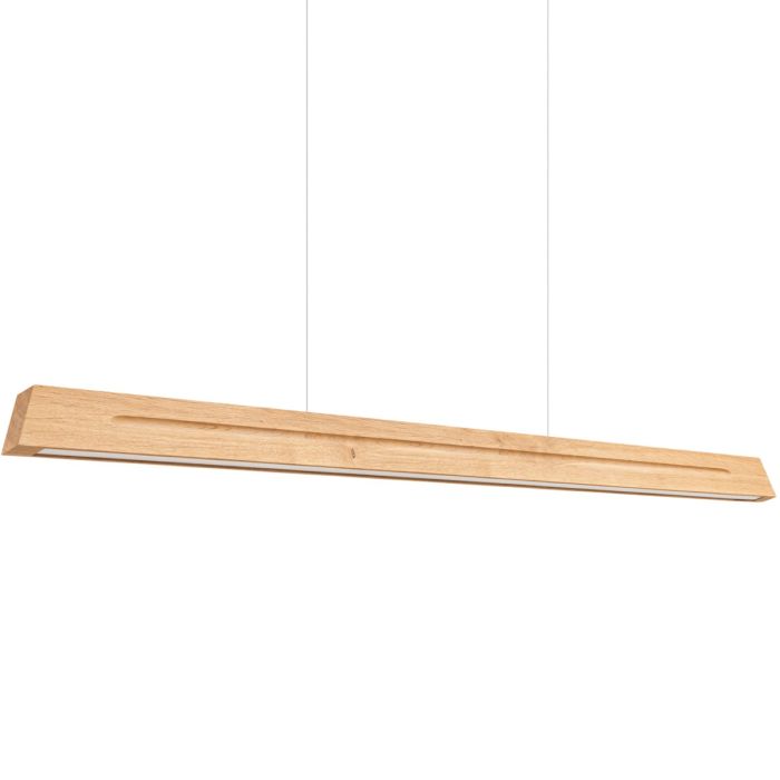 Hanglamp Sollux Skog met 150cm lange eikenhouten balk met geintegreerde LED naar onder