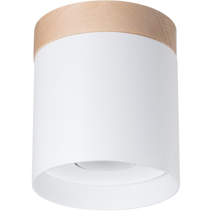Sollux Rif SL.1348 wit met houten plafondlamp