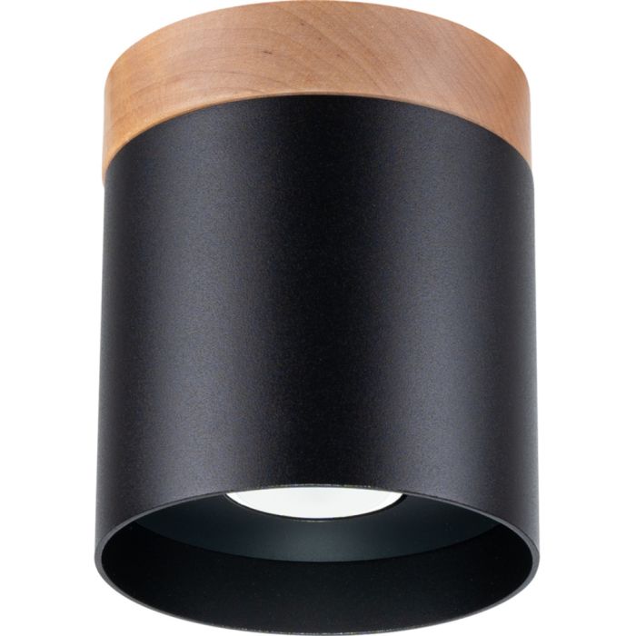 Sollux Rif SL.1349 zwarte plafondlamp met hout