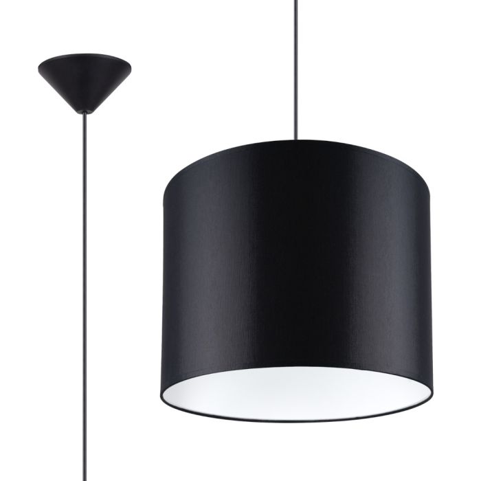 Sollux Nova SL.1405 zwarte hanglamp van textiel