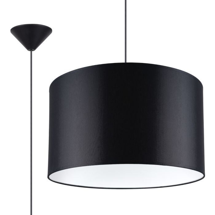 Sollux Nova SL.1406 zwarte hanglamp van textiel