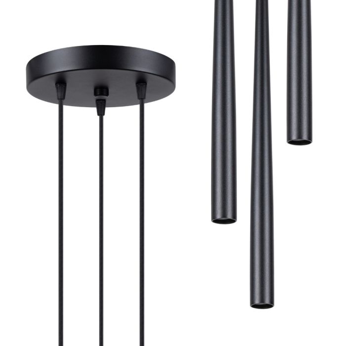 Sollux Bliss SL.1463 zwarte cilindervormige buis hanglamp