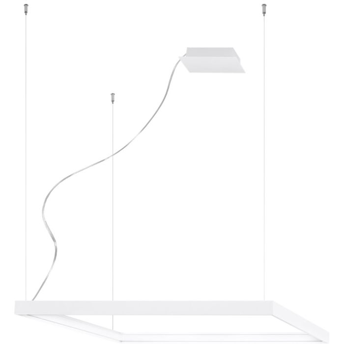 Thoro Nelya TH.147 witte vierkante hanglamp met drie bevestigingskabels