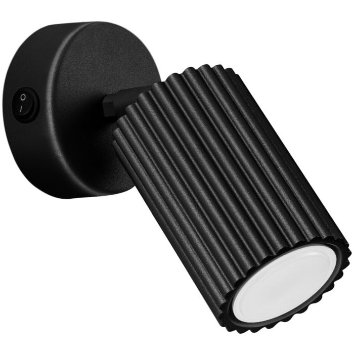 Sollux Karbon SL.1579 zwarte geribbelde wandspot