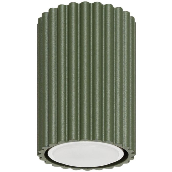 Sollux Karbon SL.1606 olijfgroene geribbelde plafondlamp
