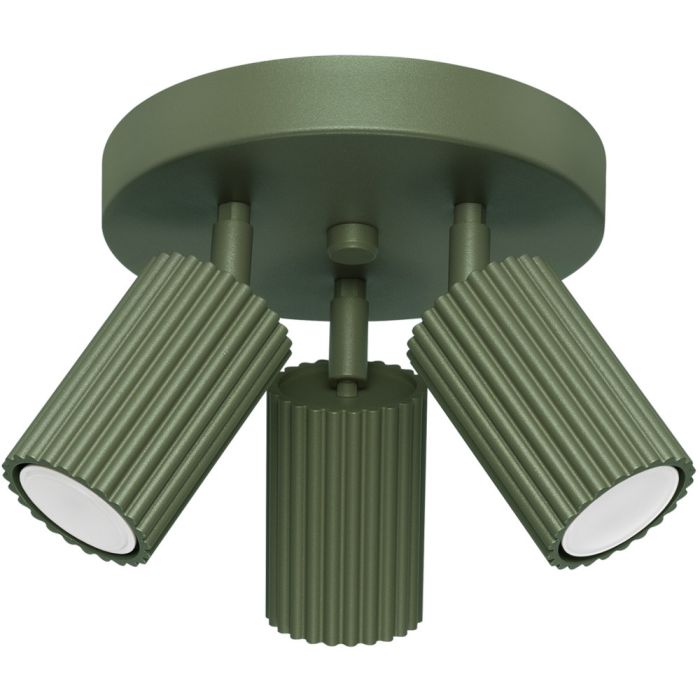 Sollux Karbon SL.1620 olijf groene geribbelde drie spot