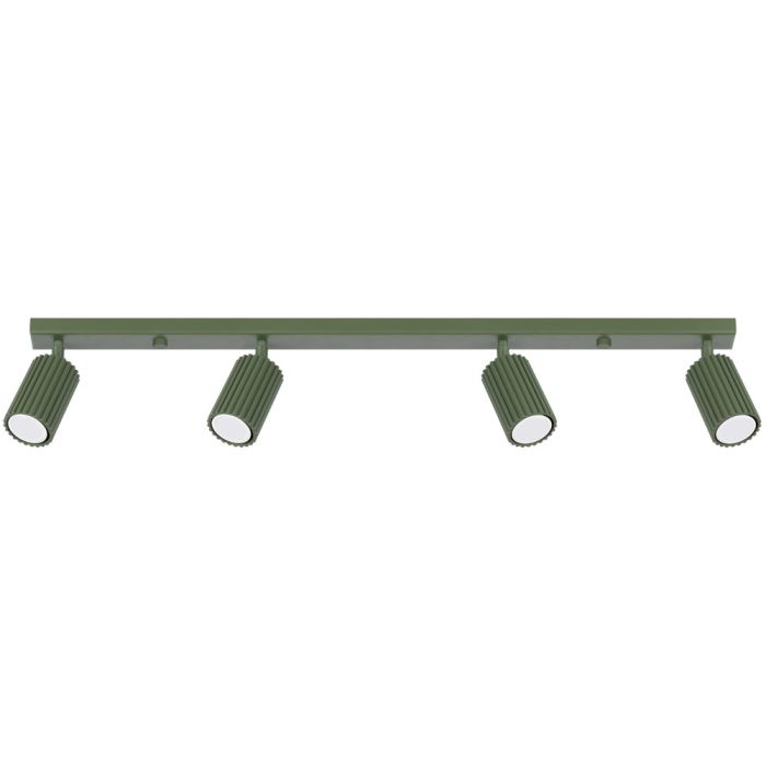 Sollux Karbon SL.1622 olijf groene geribbelde vier spotbalk