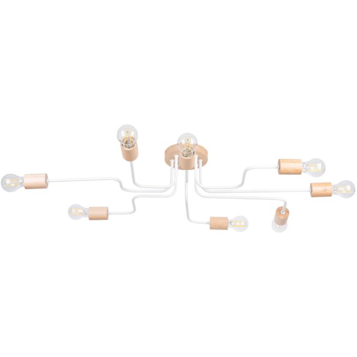 Sollux Timbo SL.1667 wit met houten plafondlamp