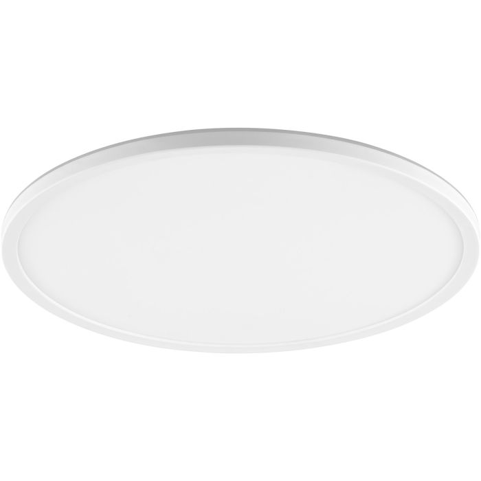 Brilliant Samora witte plafonniere met een diameter van 42cm en een hoogte van 26mm met een dunne rand voor een backlight