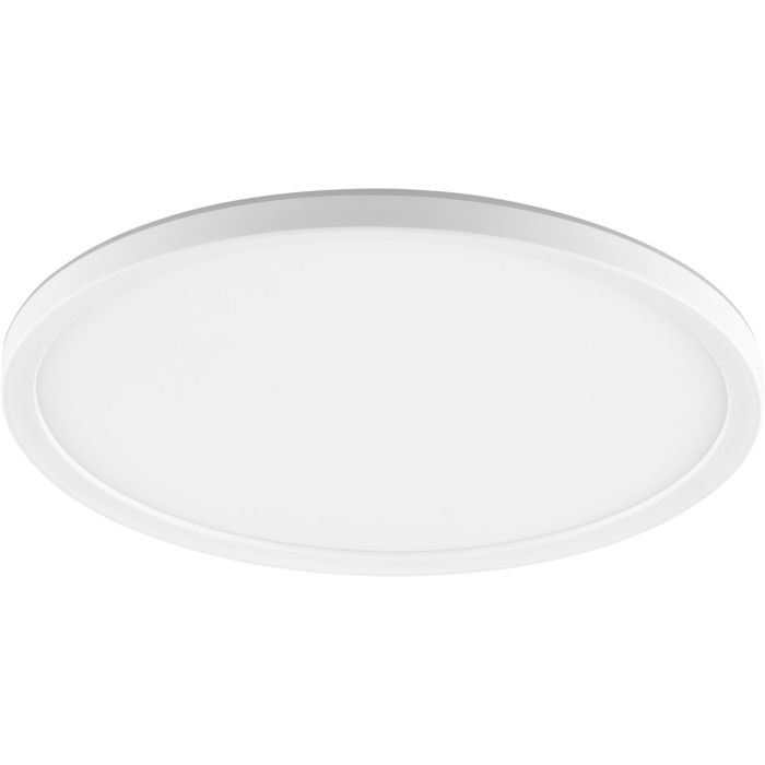 Brilliant Samora witte plafonniere met een diameter van 29,3cm en een hoogte van 26mm met een dunne rand voor een backlight