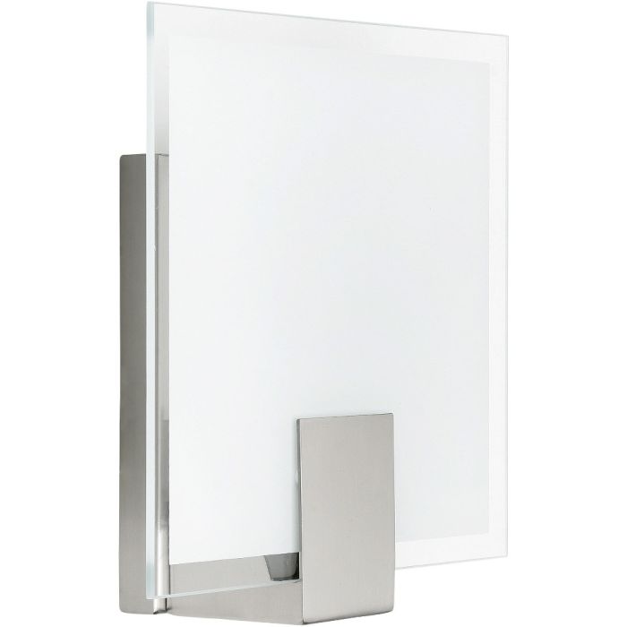 Brilliant Sonian 90324/13 staal kleurige wandlamp met vierkante mat glazen plaat