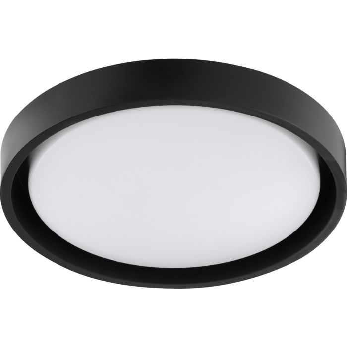 Brilliant Sonora zwarte plafonnière met een diameter van 31 cm met wit kunststof schaal