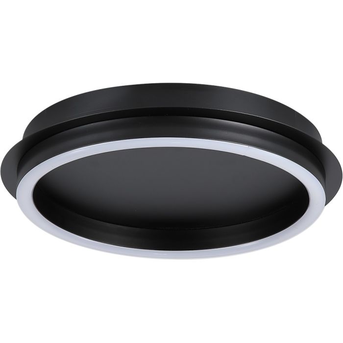 Searchlight Stellaris 31283-36BK zwarte ronde plafonniere met cirkelvormige LED rand
