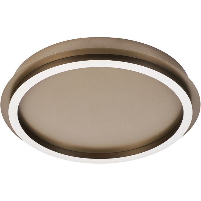 Searchlight Stellaris 31283-36LT koffiebruin ronde plafonniere met cirkelvormige LED rand