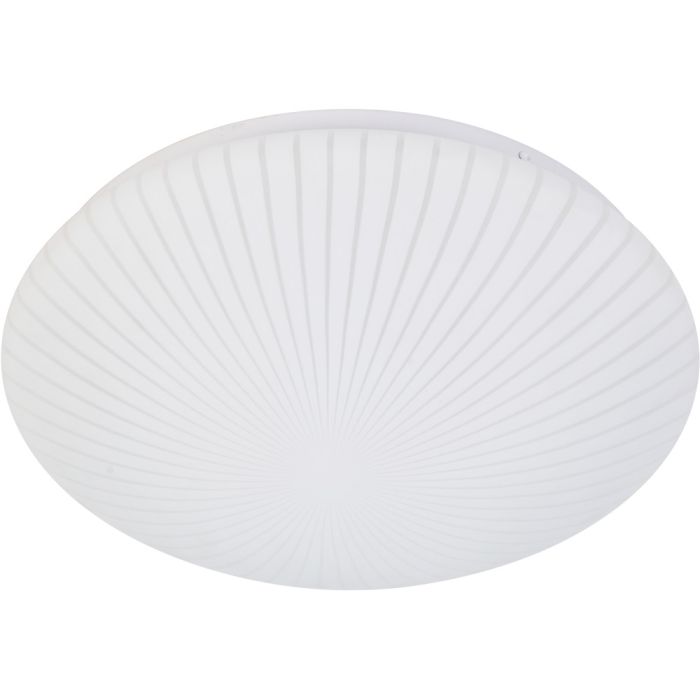 Searchlight Stripy 23381-30WH wit gestreepte plafonniere met een diameter van 29cm van kunststof