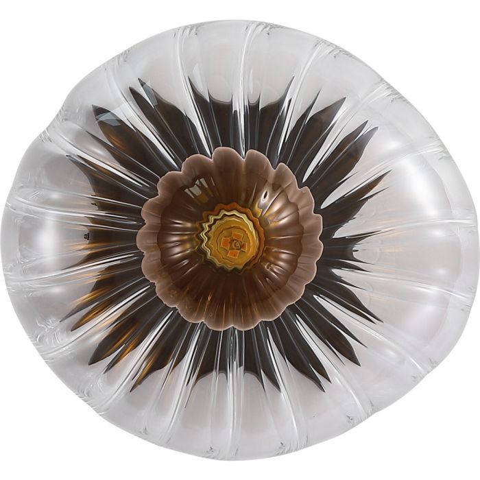 Searchlight Sunbeam 24122-1BK bloemvormig onderaanzicht plafonniere van helder en amber glas