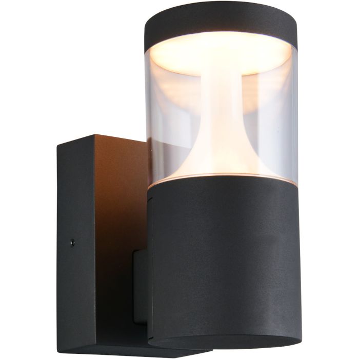 Trio Tagus antraciet grijze wandlamp voor buiten van 23,8cm hoog geschikt voor kustgebieden met geïntegreerde design LED