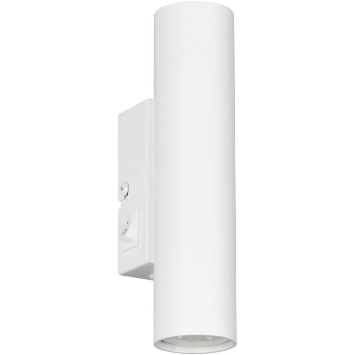 Reality Taryn witte up down wandlamp met kiepschakelaar van 18 cm hoog met 35mm GU10 lampjes