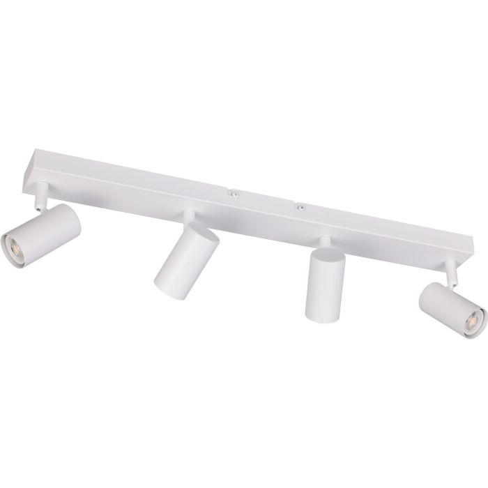 Reality Taryn compacte witte plafondspot met plafondbalk van 62cm en vier 35mm GU10 spotjes