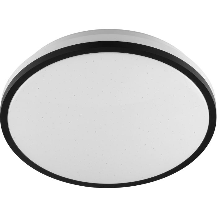 Brilliant Taya witte plafonniere met zwarte rand met een diameter van 28cm en sterreneffect