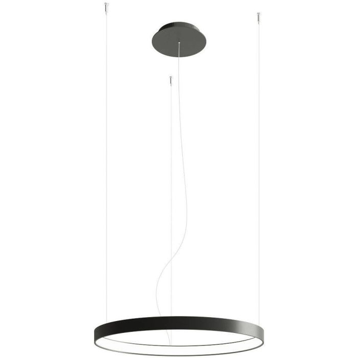 Thoro Rio TH.106 cirkelvormige zwarte hanglamp van 55cm in diameter met drie bevestigingskabels