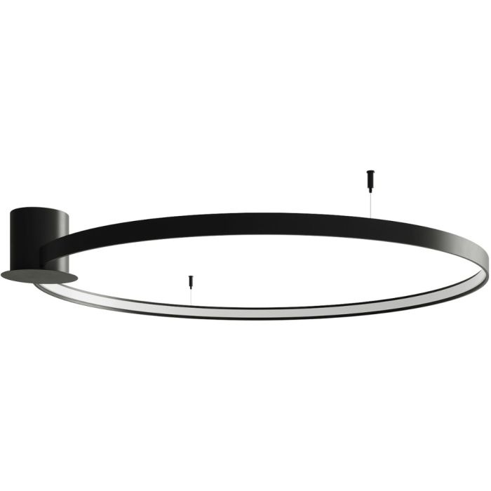 Thoro Rio TH.134 grote zwarte cirkelvormige plafondlamp met een diameter van 110cm