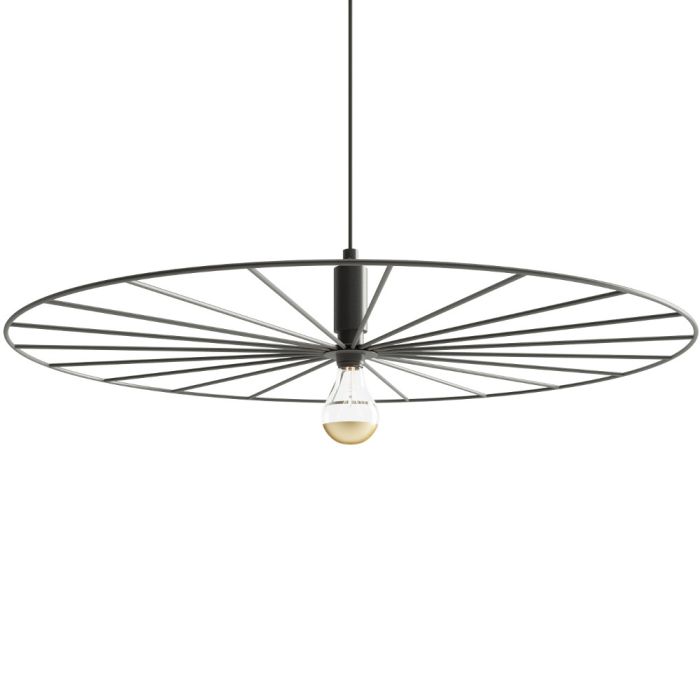 Thoro Sirkel TH.146 zwarte wiel met spaken vormige hanglamp van draadstaal